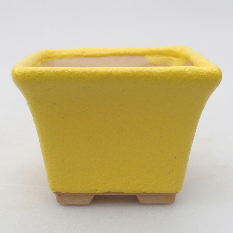 Bol à bonsaï en céramique 6,5 x 6,5 x 5 cm, jaune