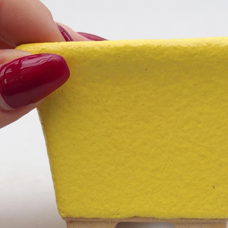 Bol à bonsaï en céramique 6,5 x 6,5 x 5 cm, jaune