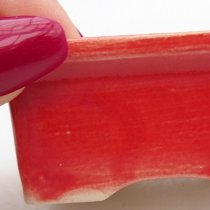 Bol à bonsaï en céramique 6 x 4,5 x 2,5 cm, couleur rouge