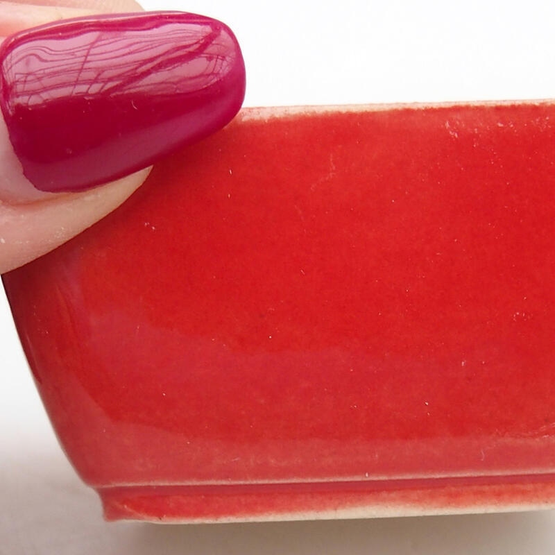 Bol à bonsaï en céramique 6 x 4 x 3 cm, couleur rouge