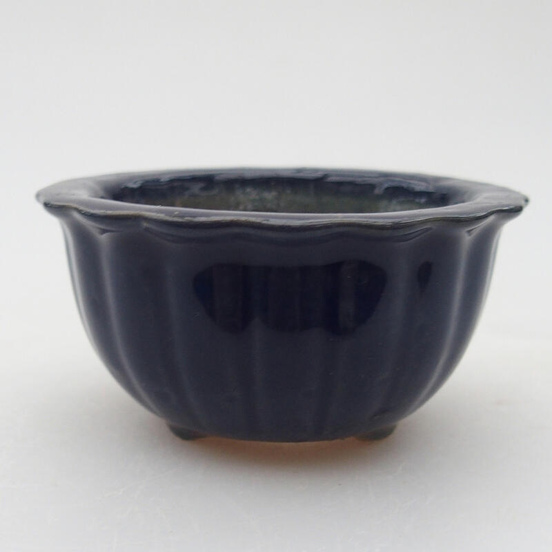 Bol à bonsaï en céramique 6 x 6 x 3,5 cm, couleur bleu