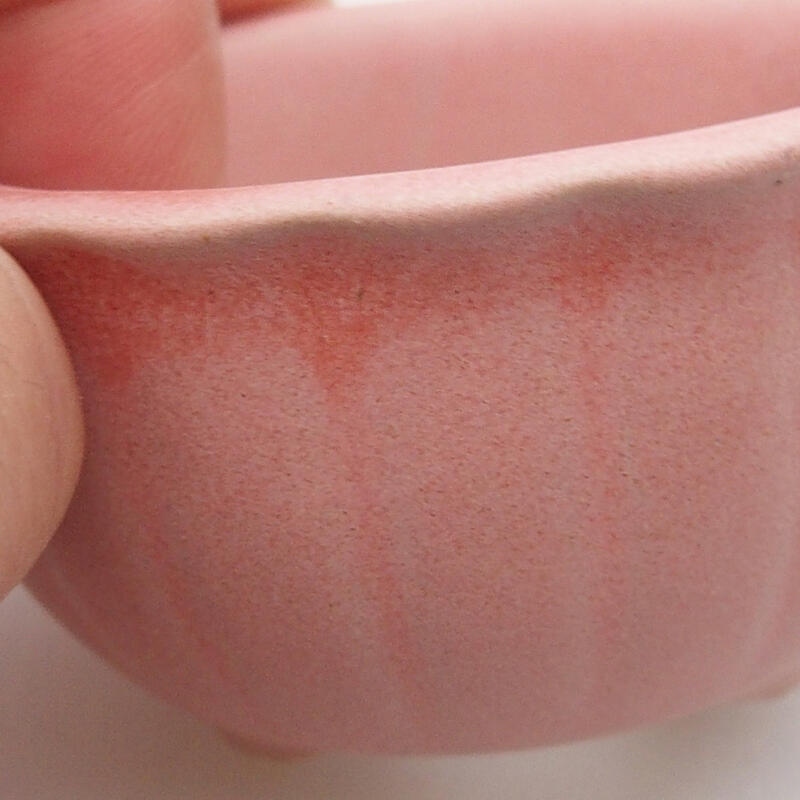 Bol à bonsaï en céramique 6 x 6 x 3,5 cm, rose