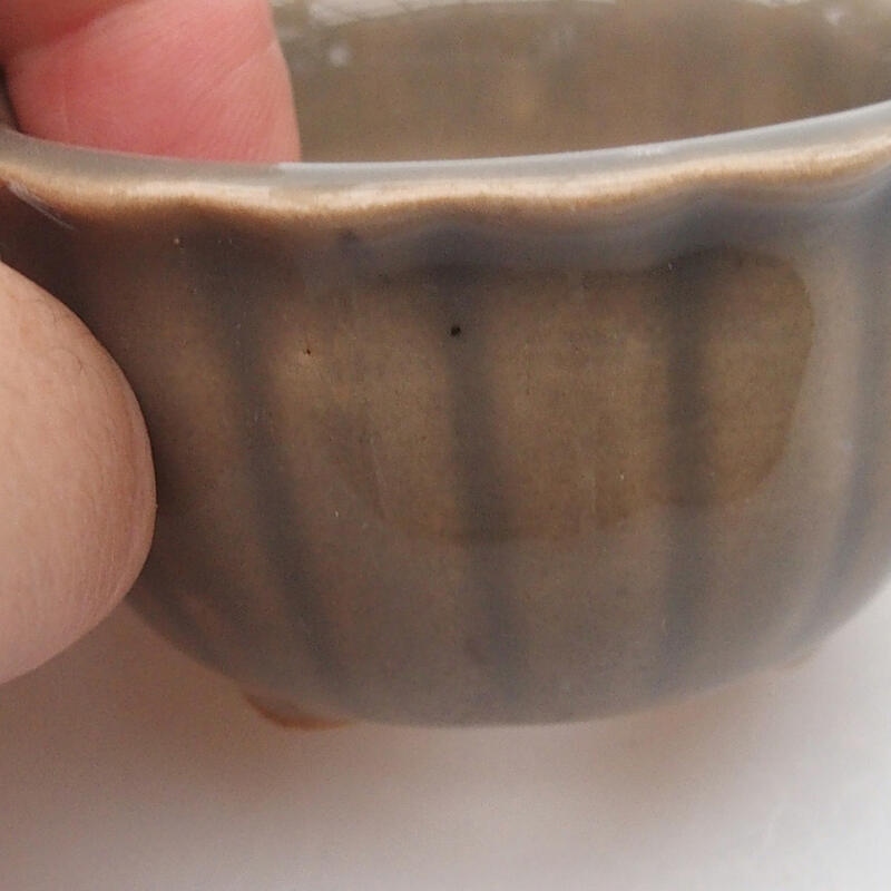 Bol à bonsaï en céramique 6 x 6 x 3,5 cm, gris