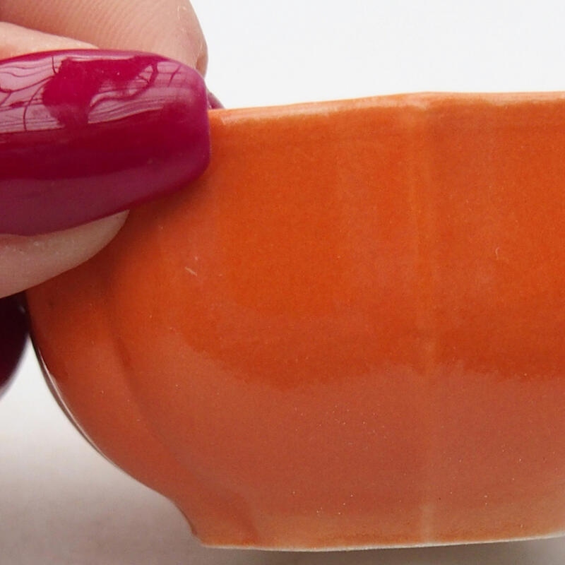 Bol à bonsaï en céramique 6 x 6 x 3 cm, orange