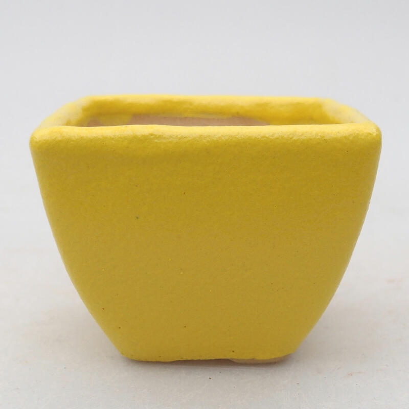 Bol à bonsaï en céramique 6 x 6 x 4,5 cm, jaune