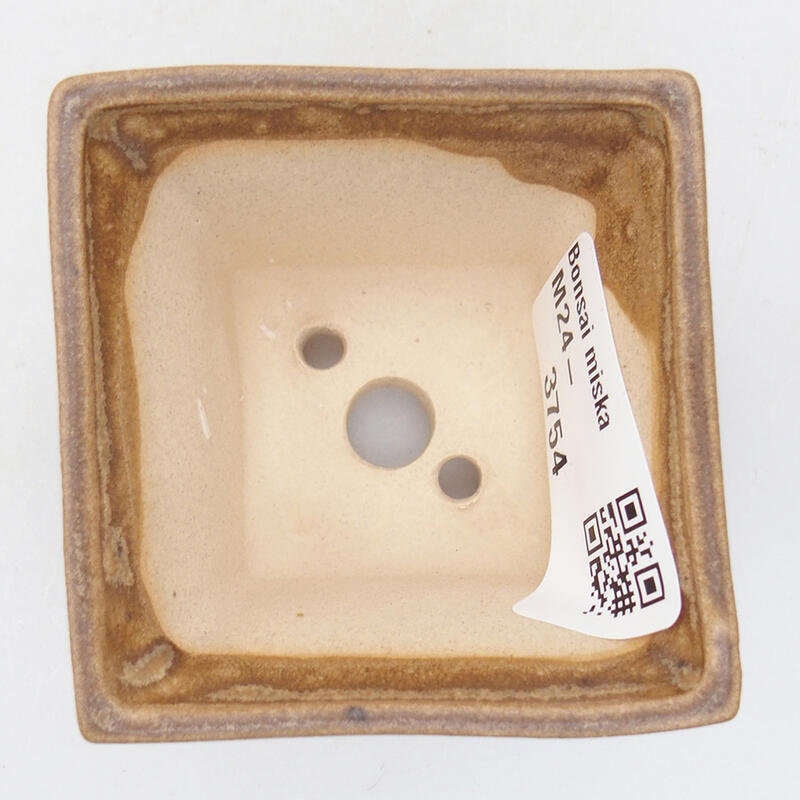 Bol à bonsaï en céramique 6 x 6 x 4 cm, couleur beige