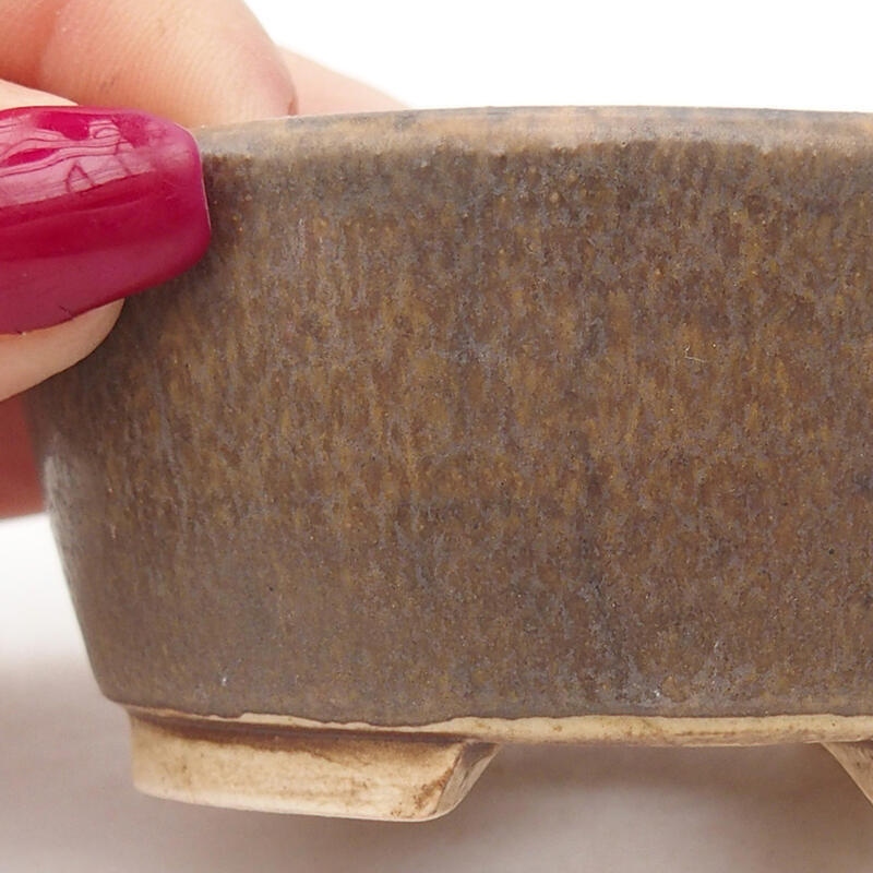 Bol à bonsaï en céramique 7,5 x 7 x 4 cm, brun