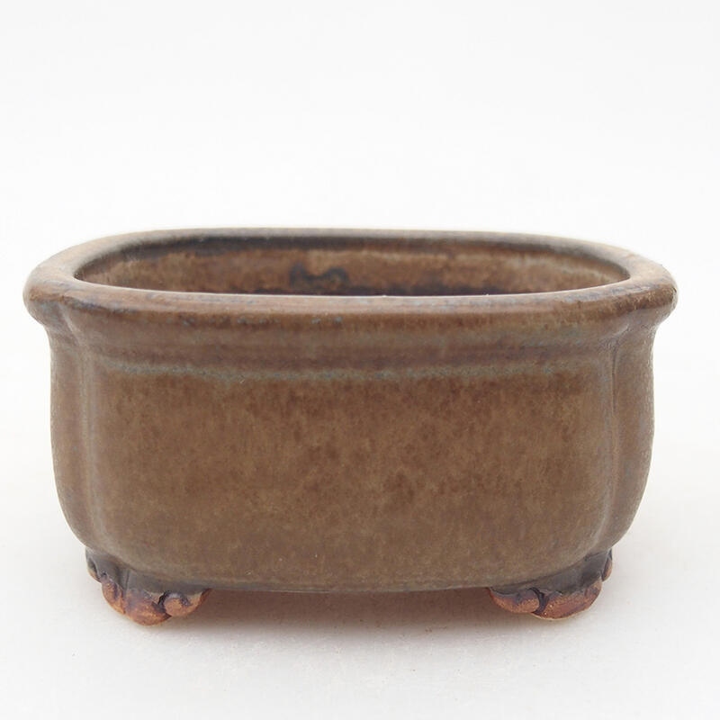 Bol à bonsaï en céramique 7,5 x 7 x 4 cm, brun