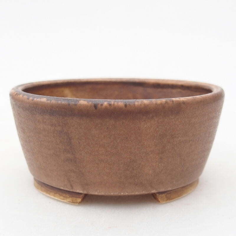 Bol à bonsaï en céramique 7,5 x 7 x 4 cm, brun