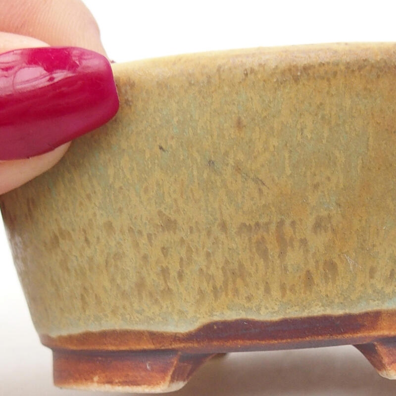 Bol à bonsaï en céramique 7,5 x 7 x 4 cm, vert