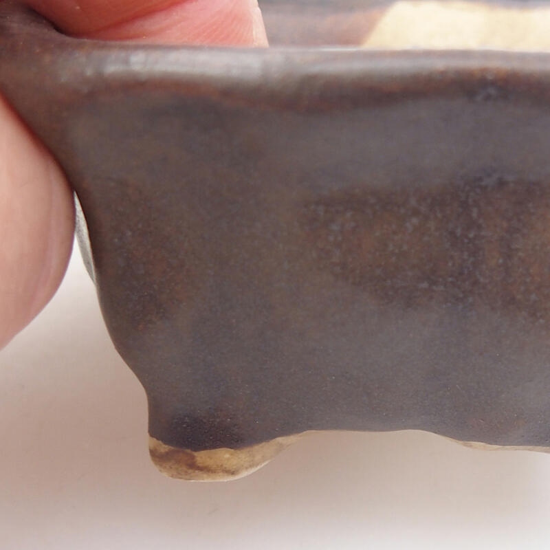 Bol à bonsaï en céramique 7 x 6,5 x 3,5 cm, brun