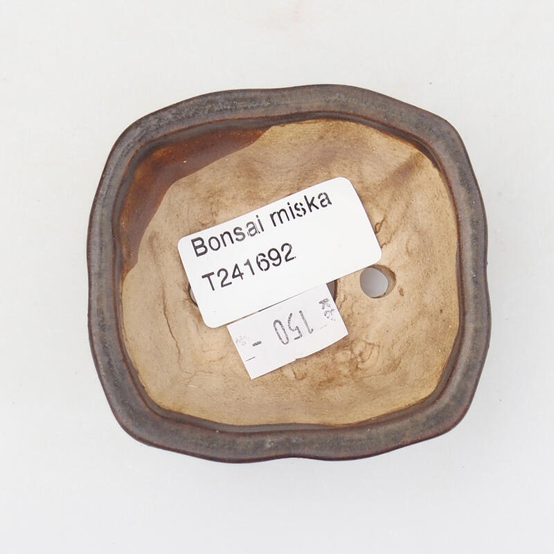 Bol à bonsaï en céramique 7 x 6,5 x 3,5 cm, brun