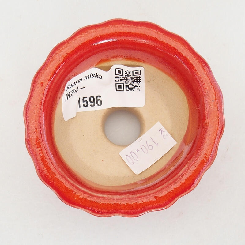 Bol à bonsaï en céramique 7 x 7 x 3,5 cm, couleur rouge