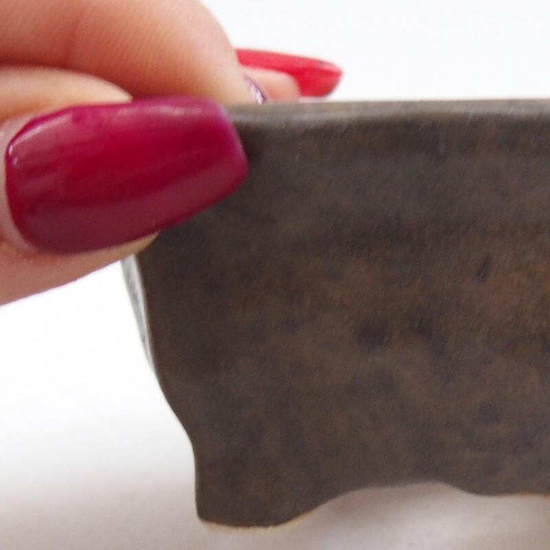Bol à bonsaï en céramique 7 x 7 x 3,5 cm, brun