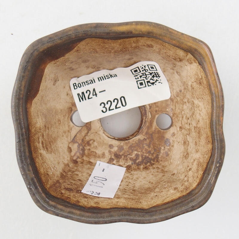 Bol à bonsaï en céramique 7 x 7 x 3,5 cm, brun