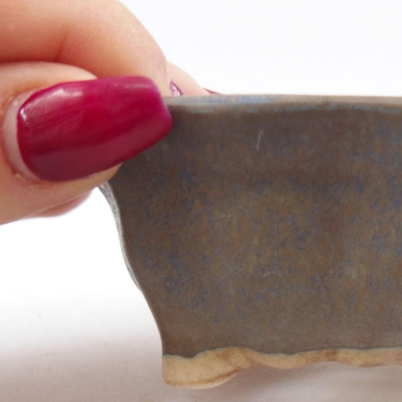 Bol à bonsaï en céramique 7 x 7 x 3,5 cm, couleur bleu