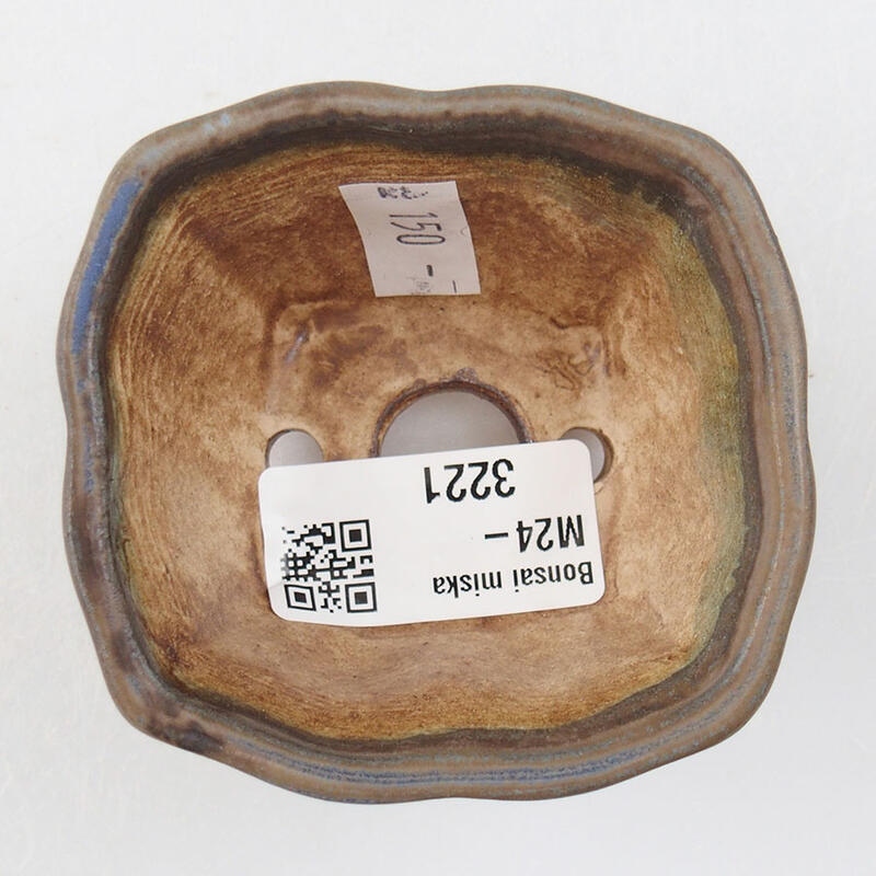 Bol à bonsaï en céramique 7 x 7 x 3,5 cm, couleur bleu