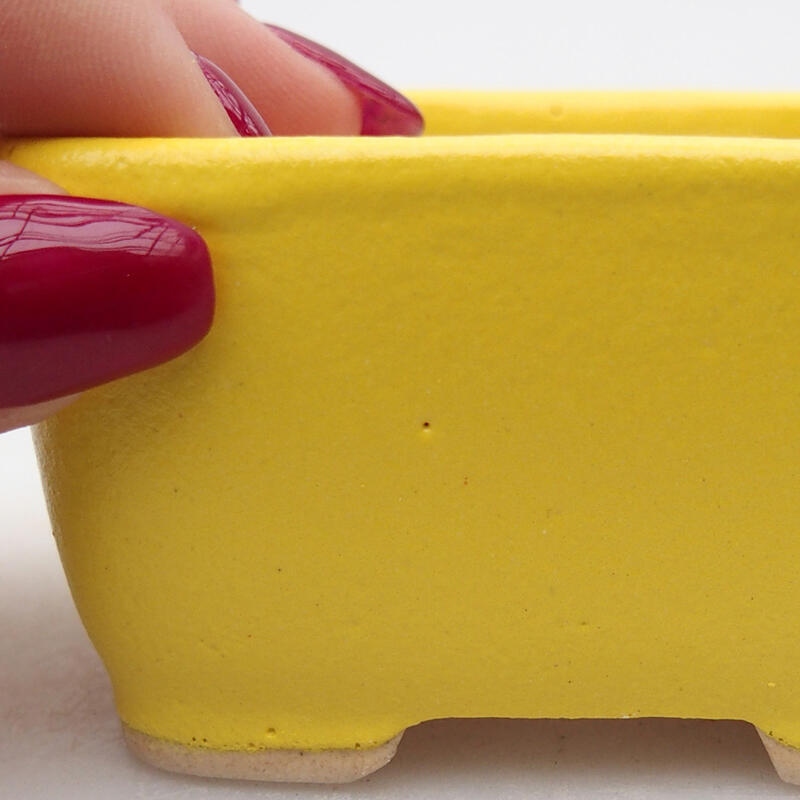 Bol à bonsaï en céramique 7 x 7 x 4 cm, jaune
