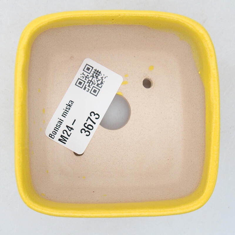 Bol à bonsaï en céramique 7 x 7 x 4 cm, jaune