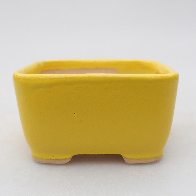 Bol à bonsaï en céramique 7 x 7 x 4 cm, jaune