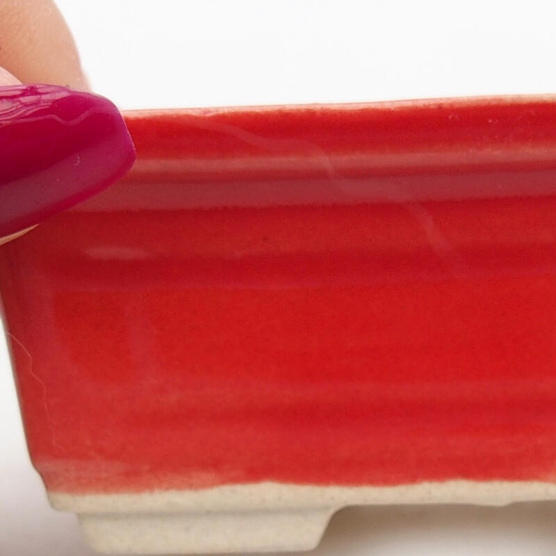 Bol à bonsaï en céramique 8,5 x 6 x 3,5 cm, couleur rouge