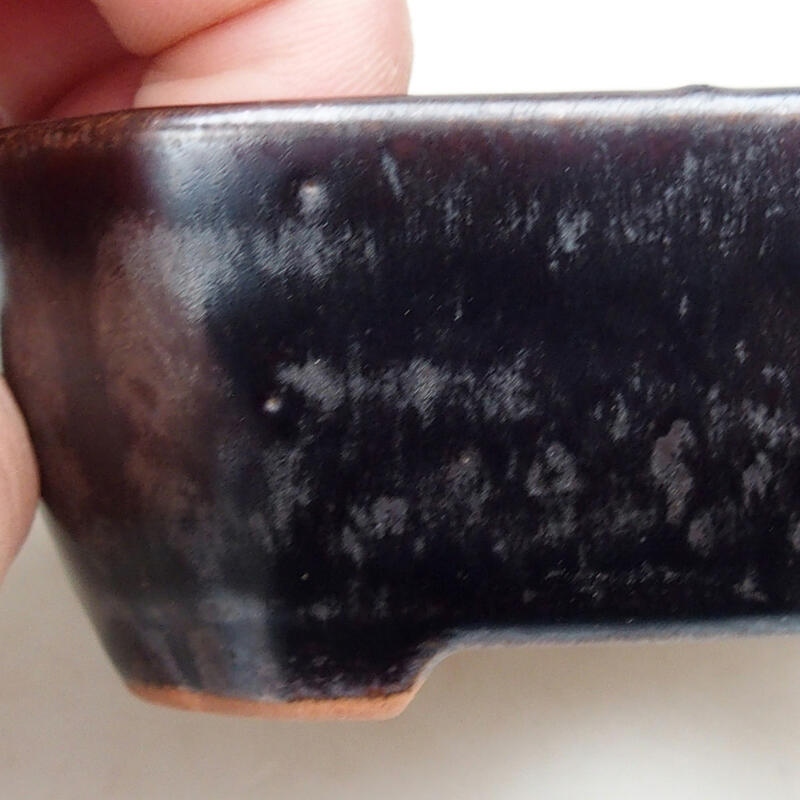 Bol à bonsaï en céramique 8,5 x 7 x 3,5 cm, couleur métal