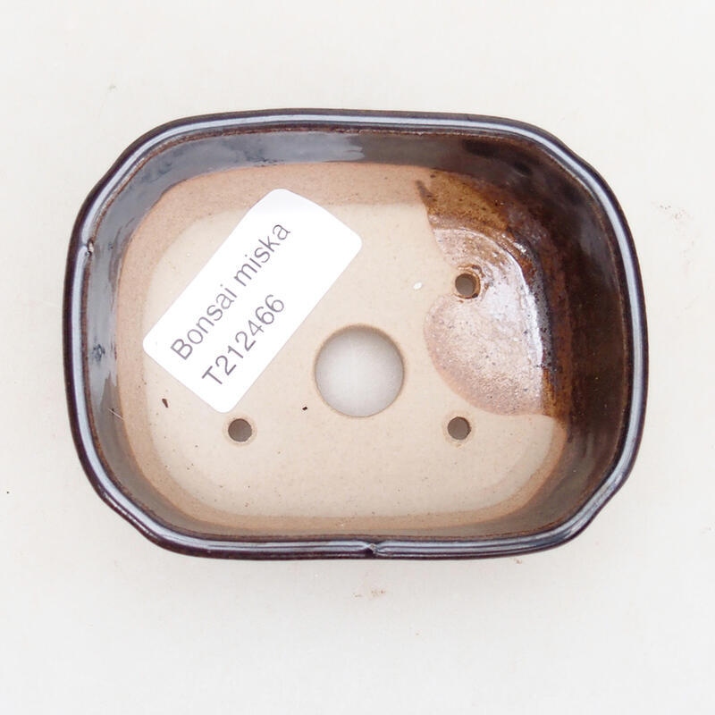 Bol à bonsaï en céramique 8,5 x 7 x 3,5 cm, couleur métal