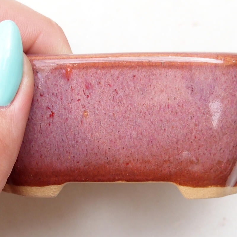 Bol à bonsaï en céramique 8,5 x 7 x 3,5 cm, rose-brun