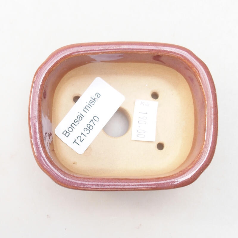 Bol à bonsaï en céramique 8,5 x 7 x 3,5 cm, rose-brun