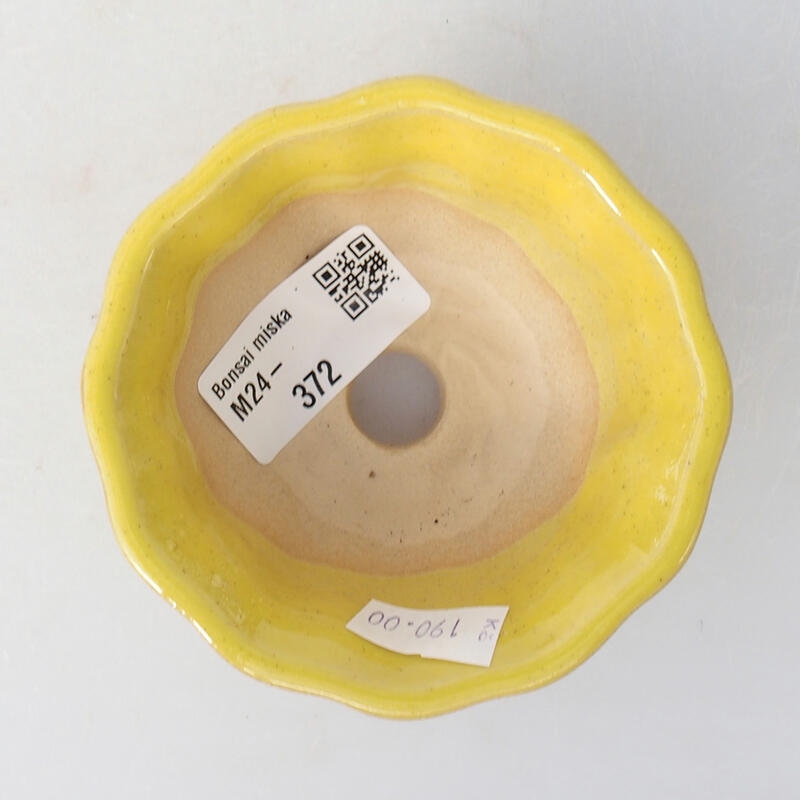 Bol à bonsaï en céramique 8,5 x 8,5 x 4,5 cm, jaune