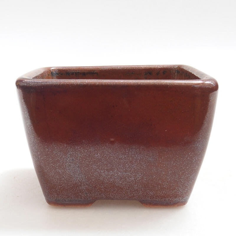 Bol à bonsaï en céramique 8,5 x 8,5 x 5,5 cm, brun