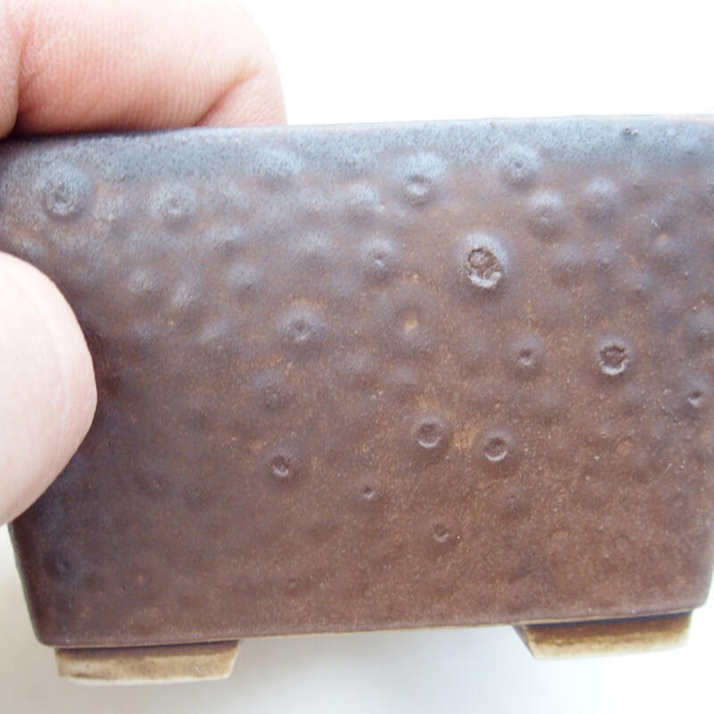 Bol à bonsaï en céramique 8,5 x 8,5 x 5,5 cm, brun