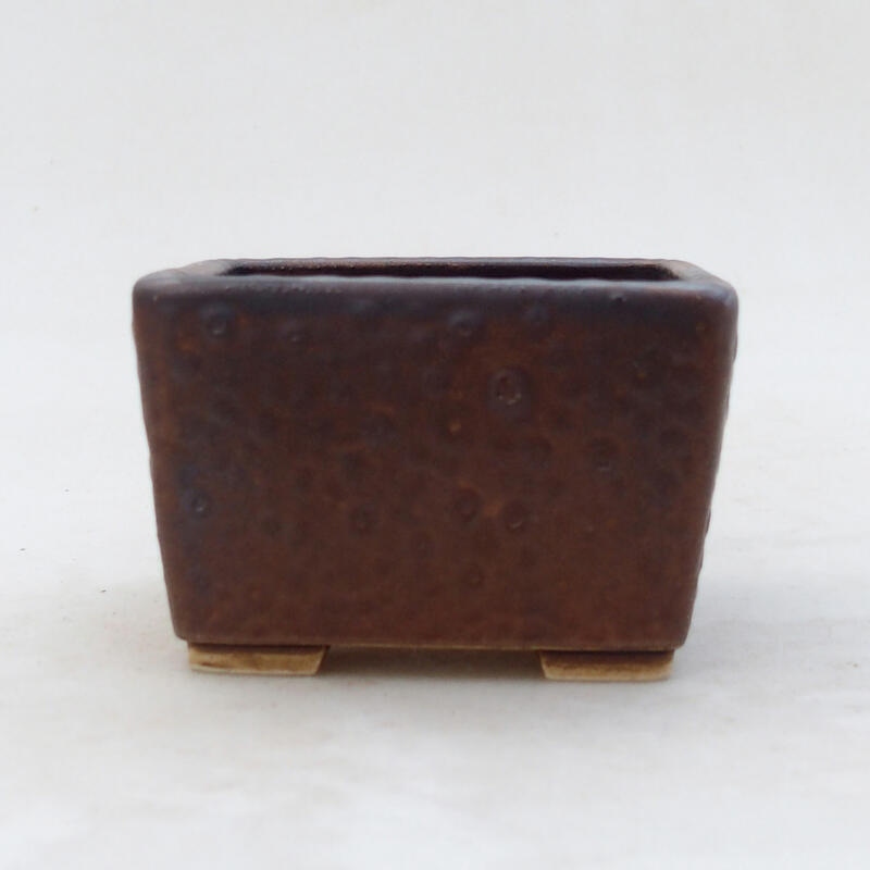 Bol à bonsaï en céramique 8,5 x 8,5 x 5,5 cm, brun