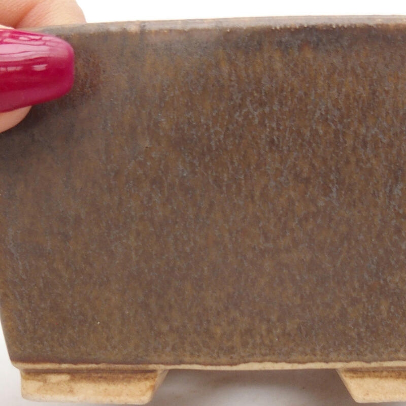 Bol à bonsaï en céramique 8,5 x 8,5 x 5,5 cm, brun