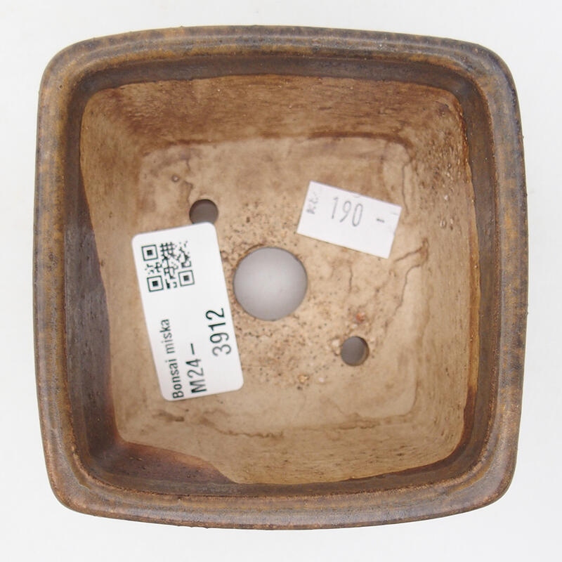 Bol à bonsaï en céramique 8,5 x 8,5 x 5,5 cm, brun