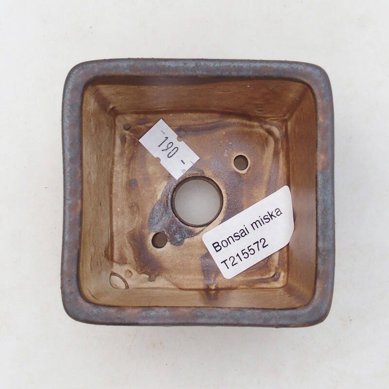 Bol à bonsaï en céramique 8,5 x 8,5 x 5,5 cm, brun