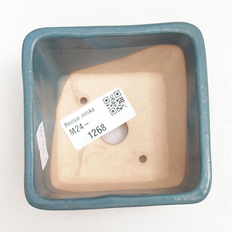 Bol à bonsaï en céramique 8,5 x 8,5 x 5,5 cm, couleur bleu