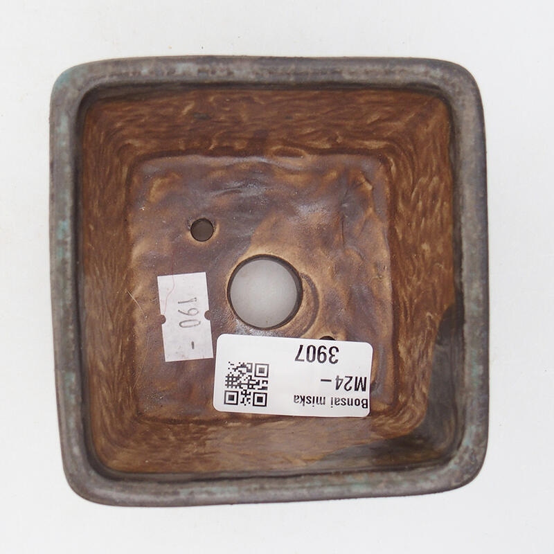 Bol à bonsaï en céramique 8,5 x 8,5 x 5,5 cm, couleur bleu