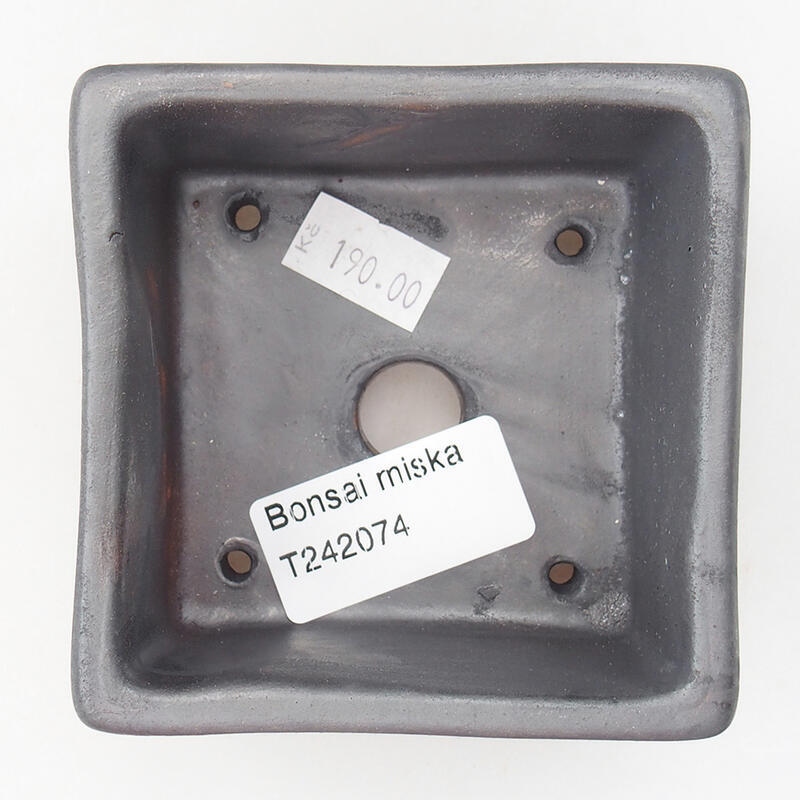 Bol à bonsaï en céramique 8,5 x 8,5 x 5 cm, gris