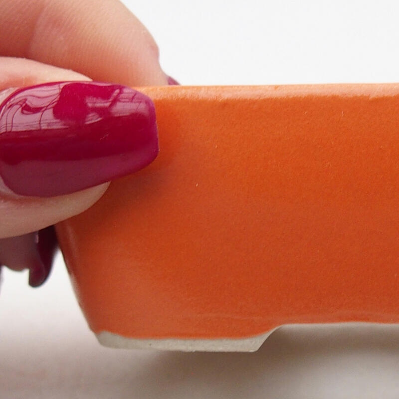 Bol à bonsaï en céramique 8 x 5,5 x 3 cm, orange