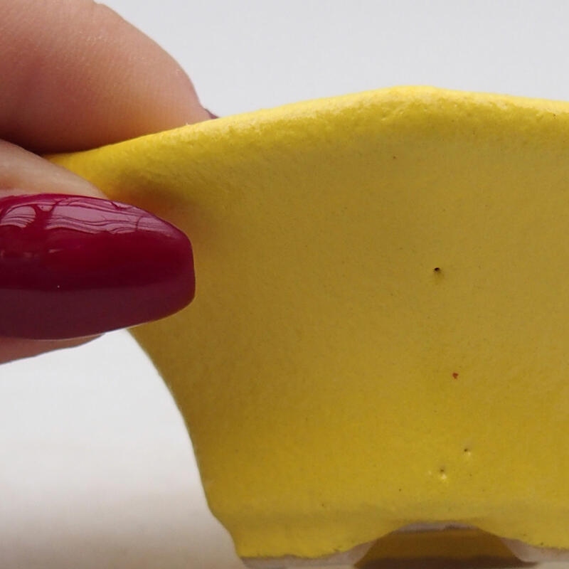 Bol à bonsaï en céramique 8 x 7,5 x 3 cm, jaune