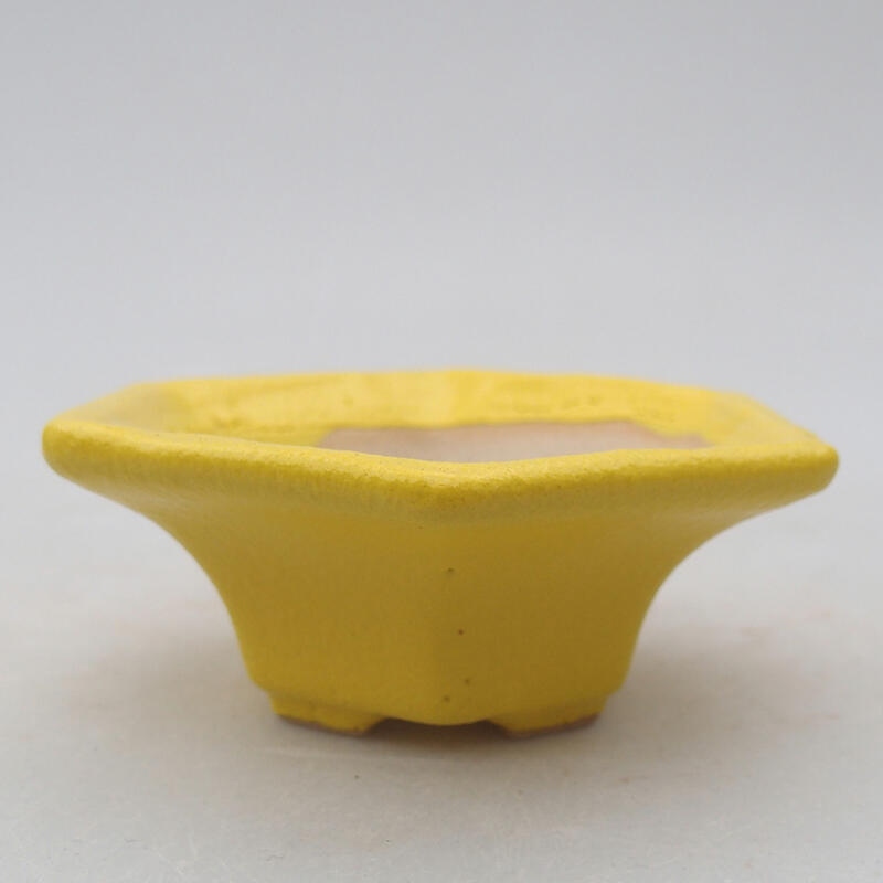 Bol à bonsaï en céramique 8 x 7,5 x 3 cm, jaune