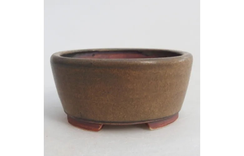 Bol à bonsaï en céramique 8 x 7 x 3,5 cm, brun