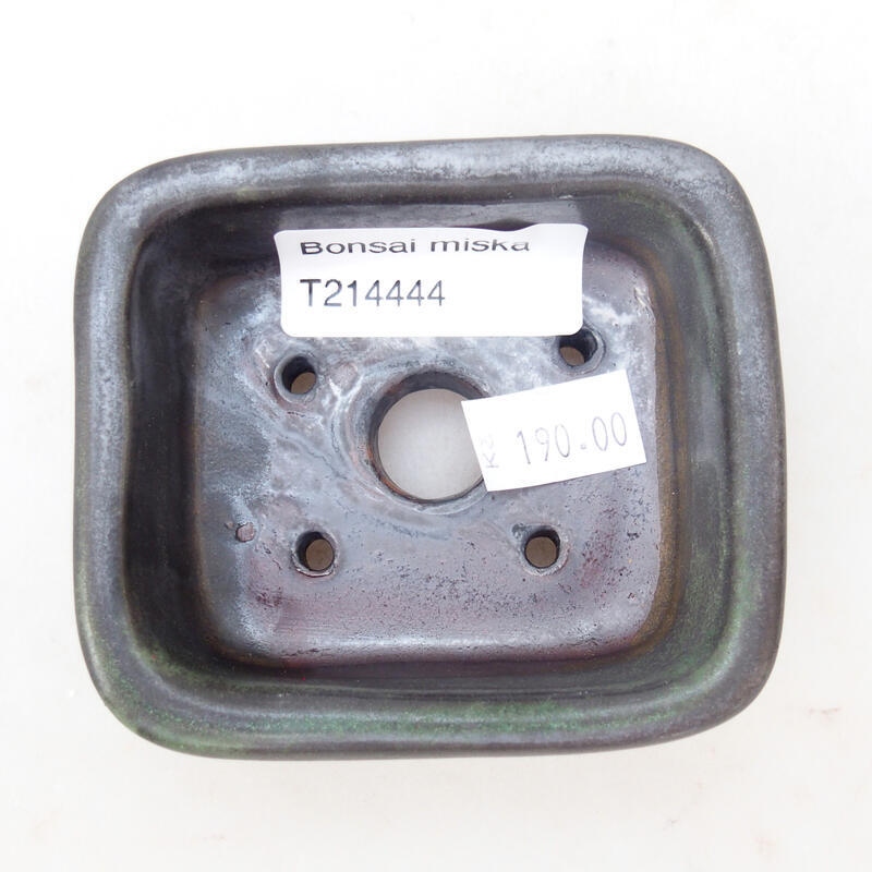 Bol à bonsaï en céramique 8 x 7 x 3,5 cm, couleur métal
