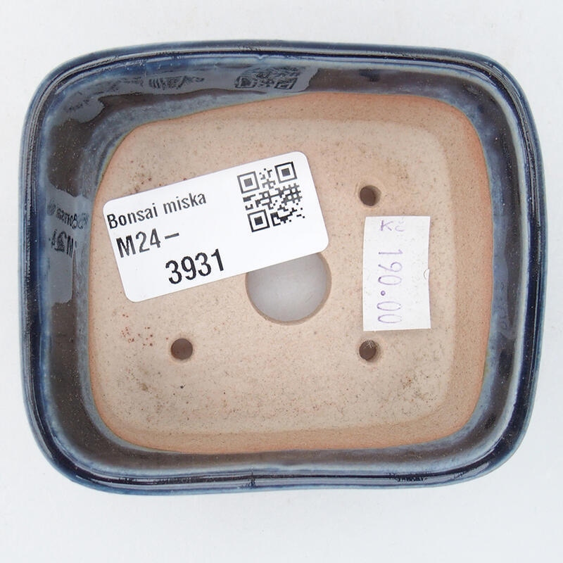 Bol à bonsaï en céramique 8 x 7 x 3 cm, couleur bleu