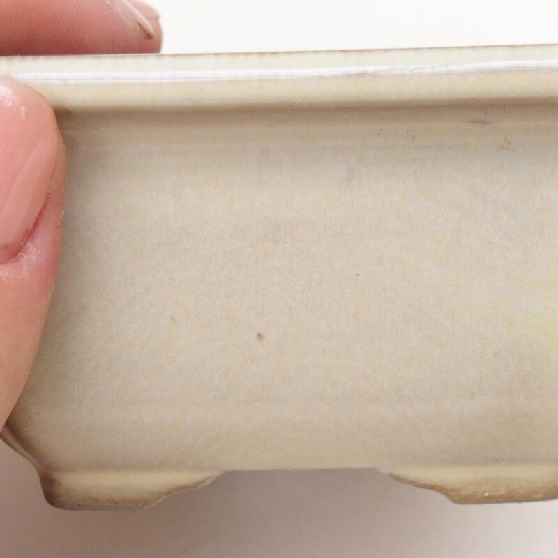 Bol à bonsaï en céramique 8 x 8 x 4,5 cm, couleur beige