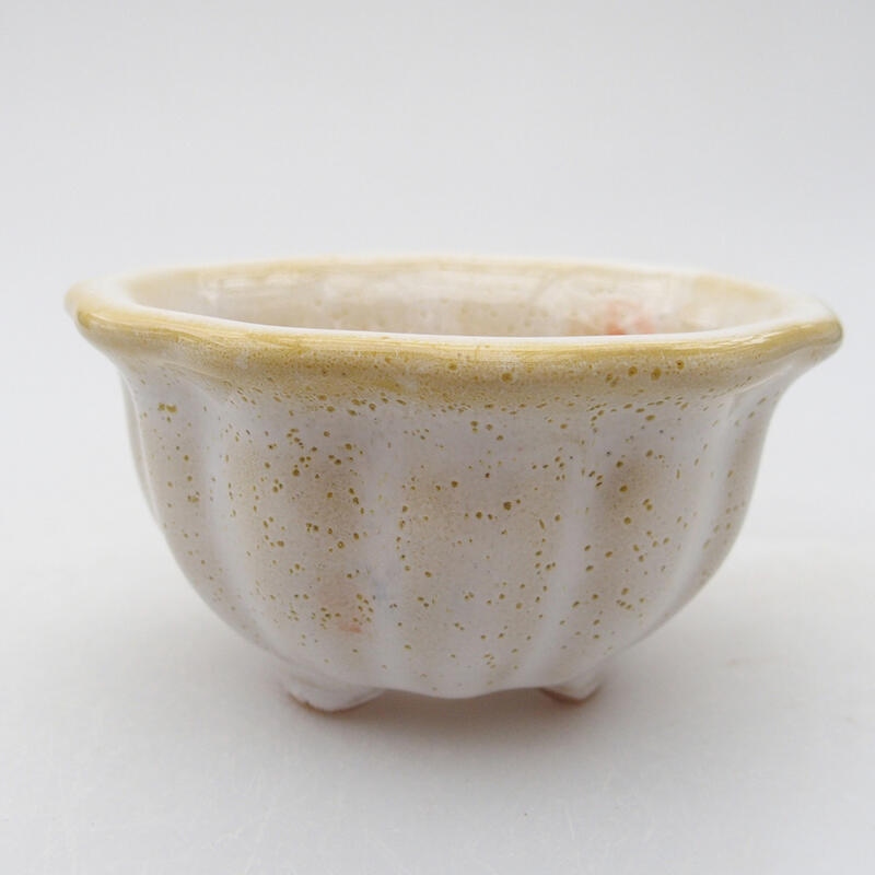 Bol à bonsaï en céramique 8 x 8 x 4 cm, blanc