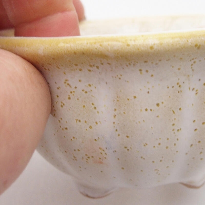 Bol à bonsaï en céramique 8 x 8 x 4 cm, blanc