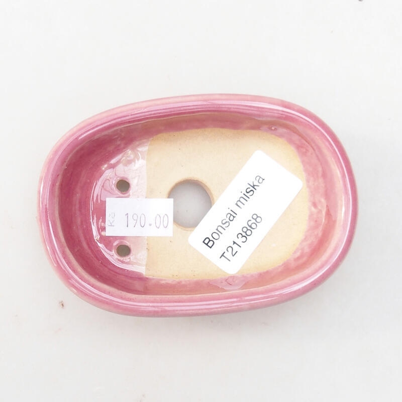 Bol à bonsaï en céramique 9,5 x 6,5 x 3 cm, rose