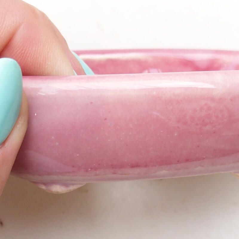 Bol à bonsaï en céramique 9,5 x 6,5 x 3 cm, rose